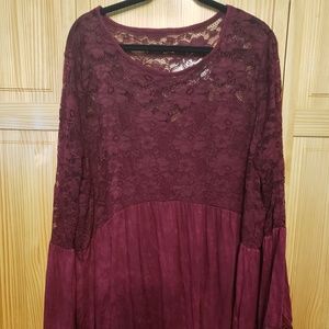 Womens Peasant Lace Blouse